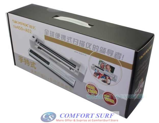 2 in 1 SKYPIX Portable Handheld Scanner TSN450 + Auto Document Feeder Base A02 for Document/Photo Scanning 1200dPi